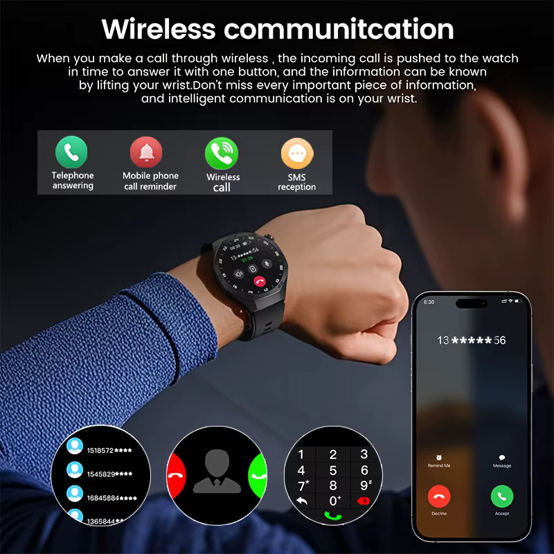 LAXASFIT Smartwatch, AMOLED-Bildschirm, Schwarz, Unisex - Bild 2