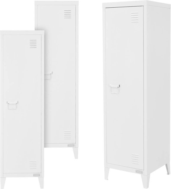 ML-Design 3er Set Aktenschrank aus Stahl in Weiß, B/T/H: 38 x 38 x 137,5 cm - Bild 1