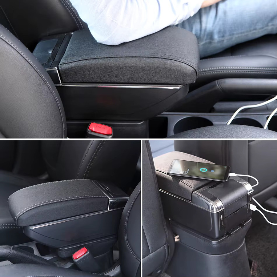 CNDI Armlehnenbox für Peugeot 208 (2012–2018) in Schwarz mit großem Aufbewahrungsraum und Aschenbecher - Bild 4