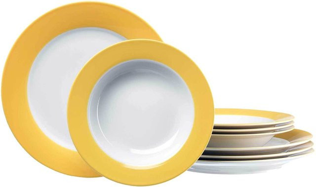 Ritzenhoff & Breker Tafelservice Doppio 8-teilig aus Porzellan in Gelb und Multicolour - Bild 1