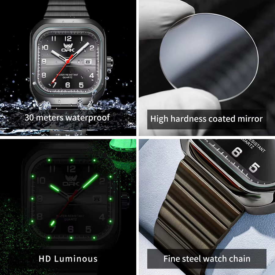 OPK Armbanduhr, Digitaluhr, Quarz, Edelstahl, Silber, Herren - Bild 5
