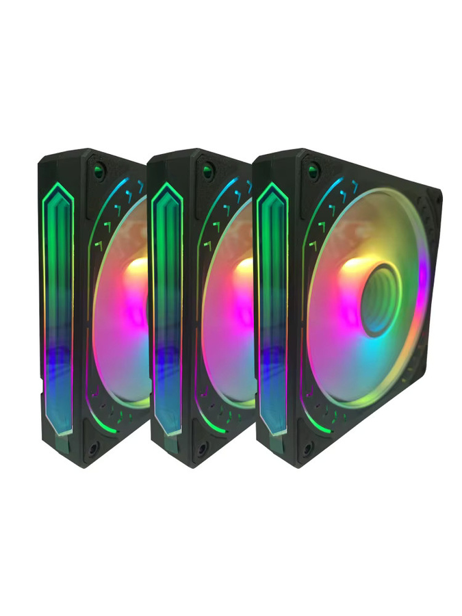 adegrees 3D Spiegel ARGB PC Gehäuselüfter Schwarz 120 mm 4PIN PWM mit Aura Sync Unterstützung - Bild 4
