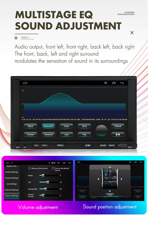 ESSGOO 7 Zoll Universal-Autoradio mit Android, Carplay und GPS in Schwarz - Bild 5