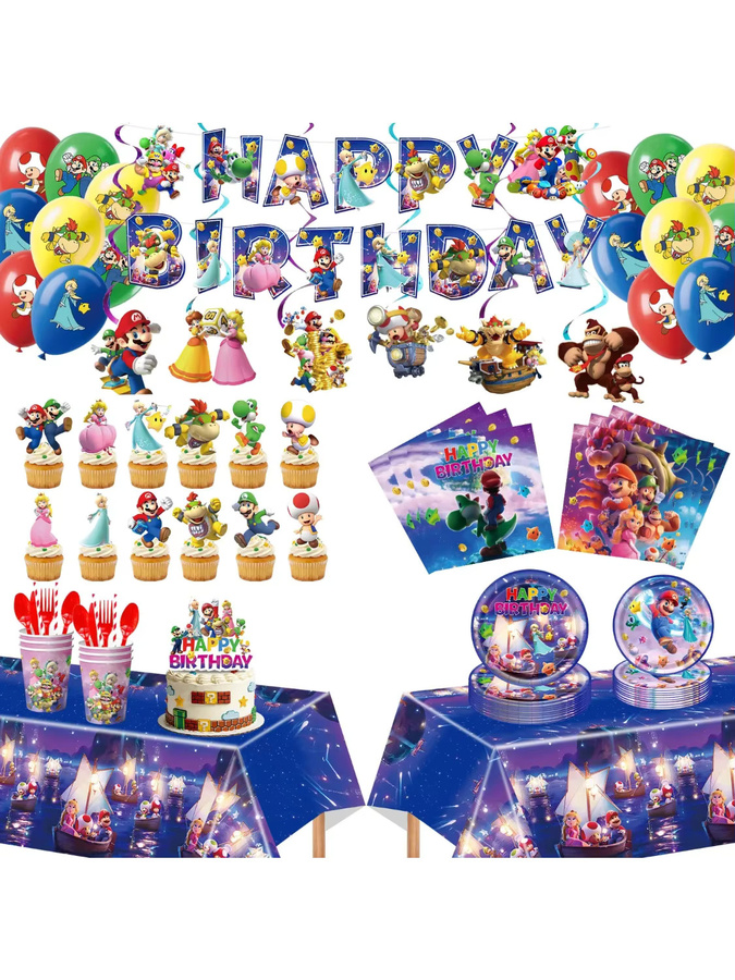 Bandai Mario Galaxis-Mario Themen-Dekorationskit, Geburtstagsparty-Set - Bild 5