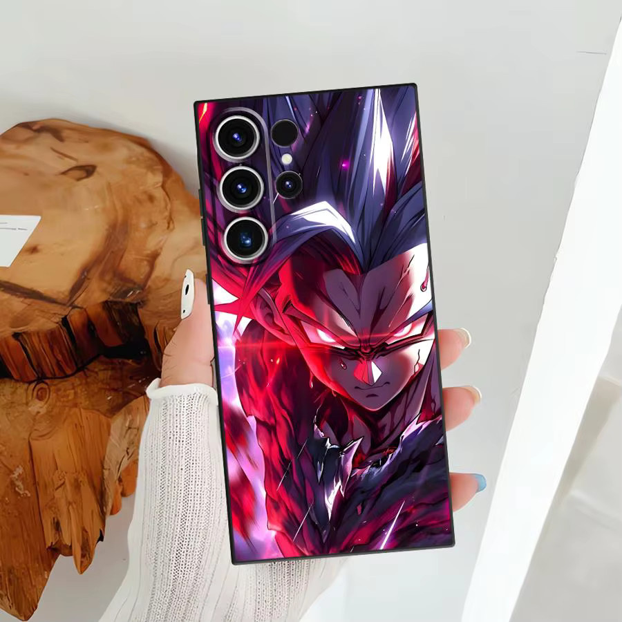 Schwarze weiche Handyhülle mit Dragon Ball Son Goku Design für Samsung Galaxy S24 Plus, S23 Ultra, S21 FE, S20 und S25 Edge - Bild 3