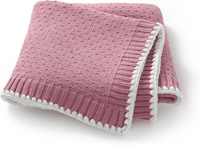 Mimixiong Baby Decke gestrickt, weiche Kuscheldecke für Neugeborene und Kinder, Farbe: Pink, B/T: 90 x 70 cm - Bild 1