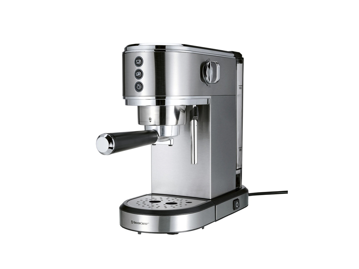 Silvercrest Espressomaschine SEMS 1350 A2 in Silber mit Dampflanze und Heißwasserfunktion - Bild 3