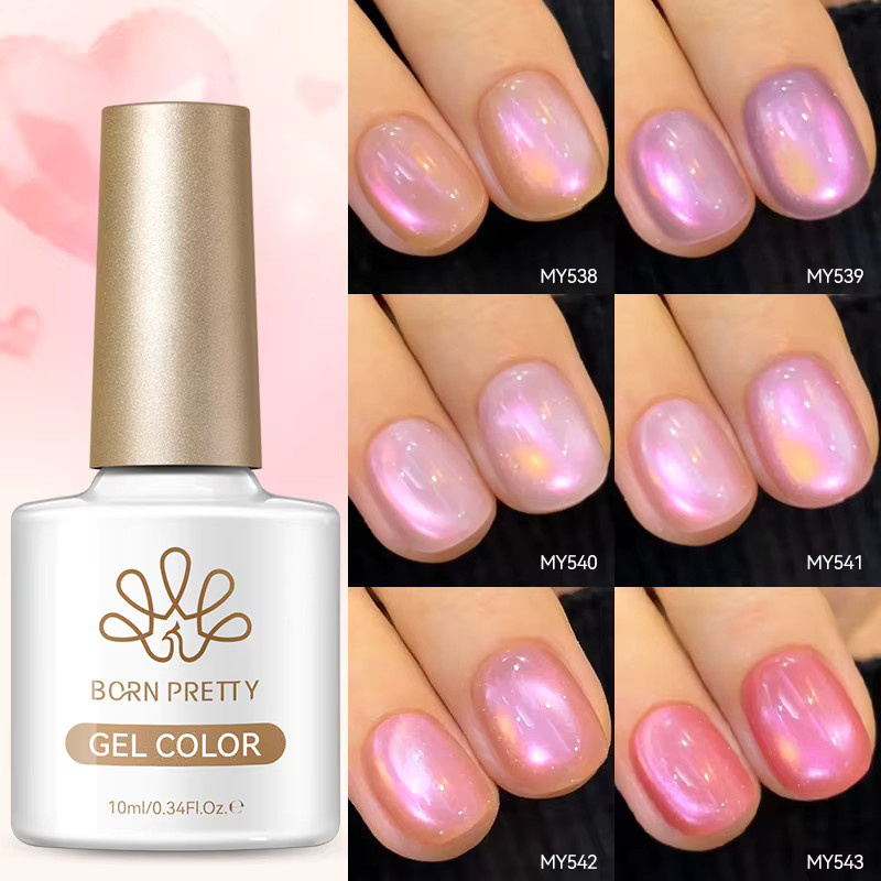 BORN PRETTY Sweet Whisper Magnetischer Augengel-Nagellack, Rosa Grün Glitzer - Bild 2