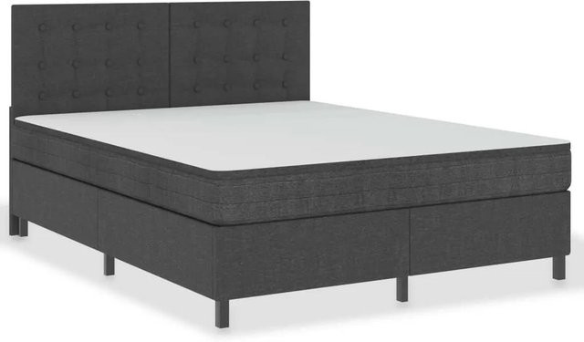 vidaXL Hybrid-Boxspringbett aus Stoff in Dunkelgrau, B/T/H: 180 x 200 x 116 cm - Bild 1