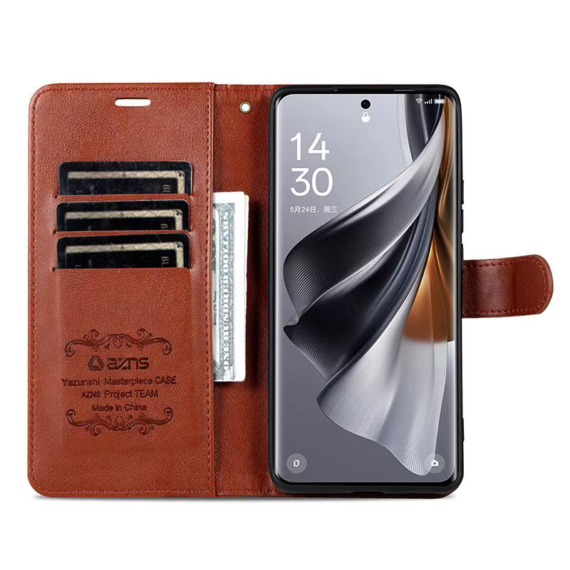 Magnetische Leder-Brieftaschen-Handyhülle für Xiaomi und POCO in Pink oder Braun - Bild 3