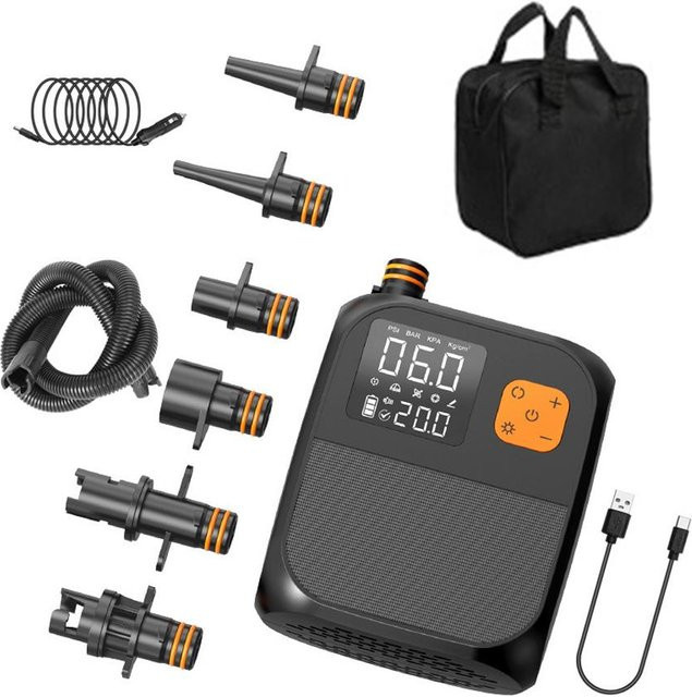 Lixada Tragbare Elektrische Paddle Board Pumpe 25PSI Hochdruck Luftkompressor in Schwarz mit Power Bank Funktion - Bild 1