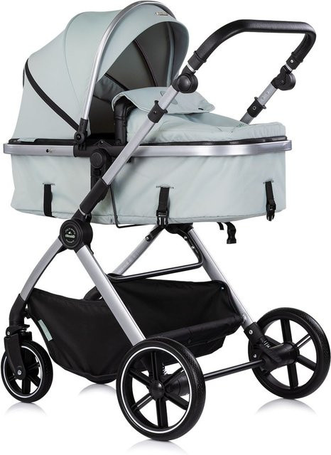 Chipolino Kombikinderwagen Pearl 2 in 1 umbaubar mit Federung und Zubehör in Grün - Bild 1