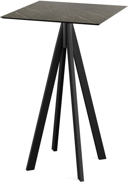 Feros Stehtisch Infinity mit HPL Platte in Braun, B/T/H: 70 x 70 x 109,2 cm - Bild 1