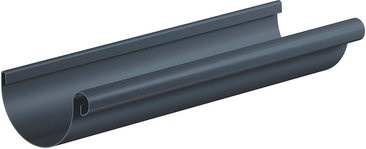Sarei Dachrinne halbrund aus Aluminium in Anthrazit Schwarz, Nennweite: 100 mm, Länge: 200 cm - Bild 1