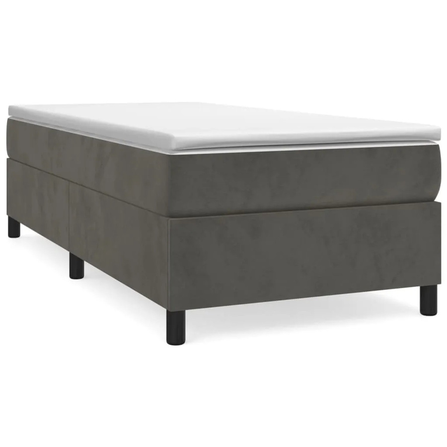 vidaXL Boxspringbett aus Samt in Dunkelgrau, B/T: 100 x 200 cm - Bild 2