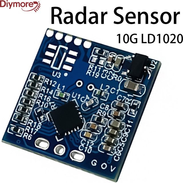 diymore Mikrowellen-Radar-Sensormodul LD1020 in Blau mit 2–8 m Erkennungsabstand und Bewegungsinduktion - Bild 1