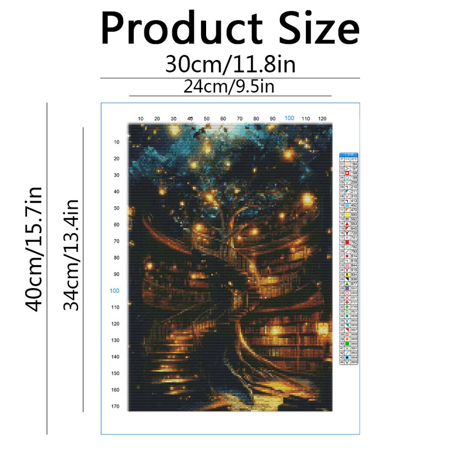 Evershine Kreuzstich-Set Landschaft mit Baumbild, Stickerei-Zubehör in Multicolour, B/H: 40,0 x 30,0 cm - Bild 2