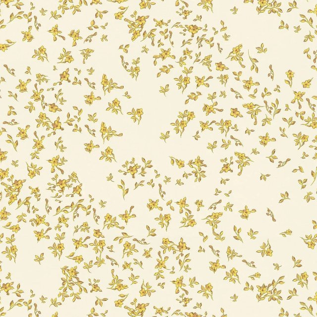 Profhome Blumen Tapete Floral Schimmernd Gold Gelb Beige, B: 0,70 m x L: 10,05 m - Bild 1