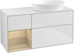 V&B Waschtischunterschrank Finion mit Wandbeleuchtung, Farbe Weiß lackiert, Breite: 120 cm, Tiefe: 50,1 cm, Höhe: 50,1 cm - Bild 1