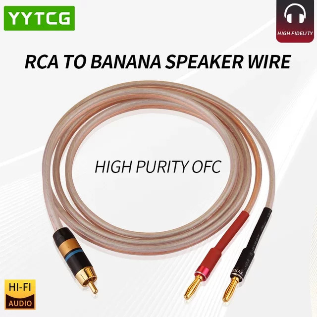 YYTCG HIFI OFC Lautsprecherkabel RCA auf Bananenstecker, vergoldet, Audiokabel für Verstärker und Soundbox - Bild 1