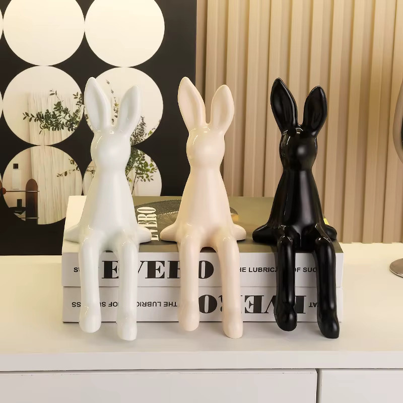 Miniso Kaninchen Dekoration Statue als süße Tischdekoration für Ostern - Bild 2