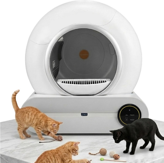TONEPIE Automatische Intelligente Katzentoilette mit Infrarotsensor und App-Steuerung in Weiß - Bild 1