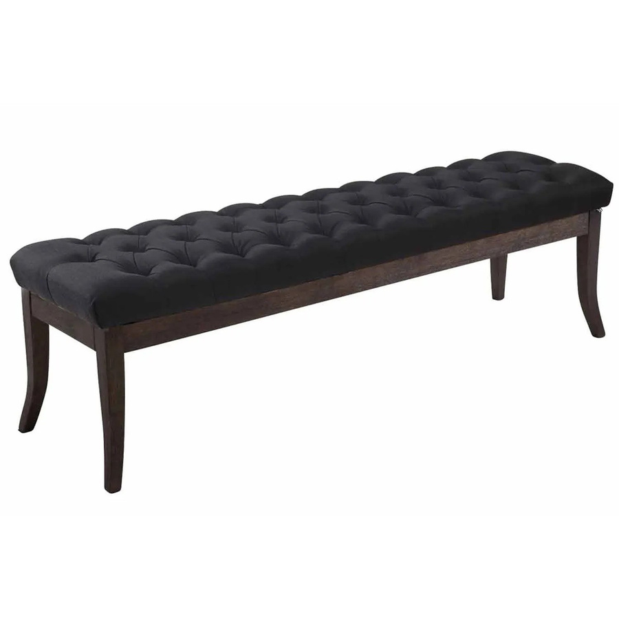 DELUKE Sitzbank CANNES Polsterbank im Chesterfield-Design, Farbe Schwarz, B/T/H: 150 x 38 x 46 cm - Bild 2