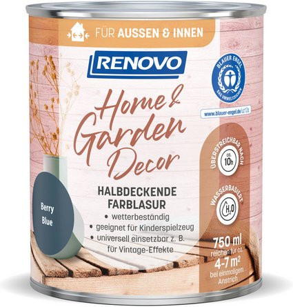 RENOVO Farblasur Berry Blue, seidenmatt, 750 ml - Bild 1