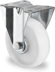CASCOO Bockrolle Serie N0N0 mit Rollenlager aus Stahl und Kunststoff, Durchmesser: 150 mm, Farbe: Weiß, verzinkt - Bild 1