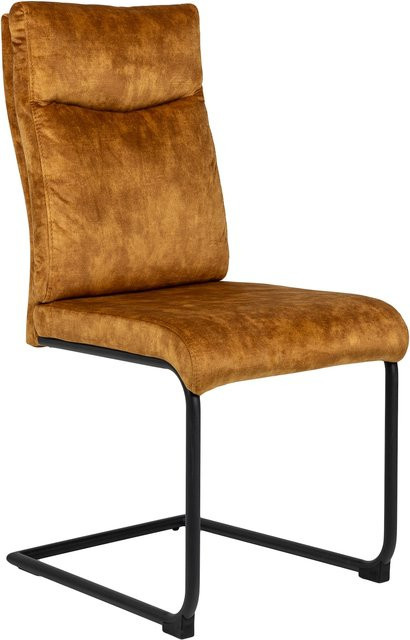 riess-ambiente Stuhl COMFORT Freischwinger in Senfgelb aus Samt mit Komfortgriff und modernem Design - Bild 1