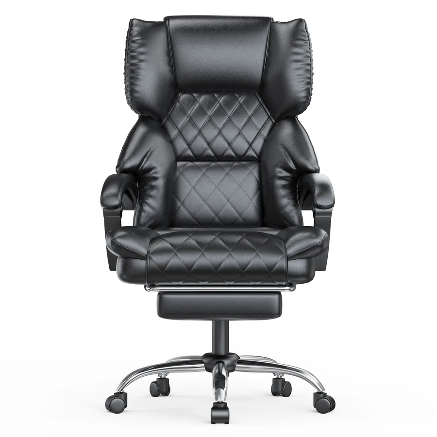 Rattantree Executive Bürostuhl Ergonomisch aus PU Leder mit Fußstütze und 360 Grad Drehsitz in Schwarz - Bild 2