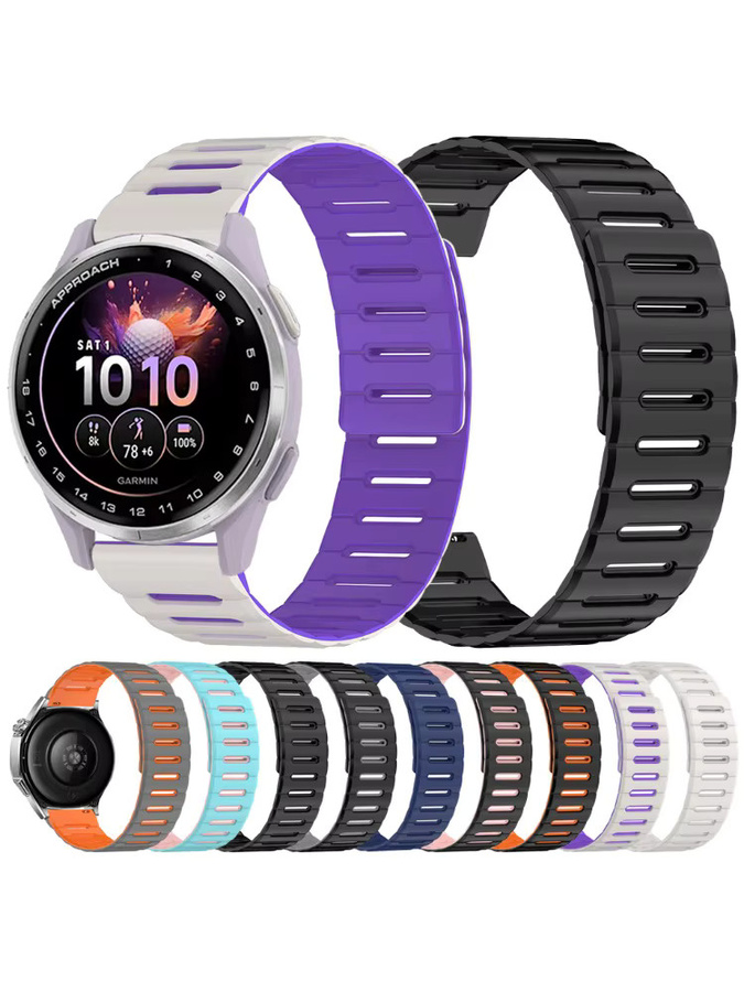 Garmin Uhrenarmband Silikon, Magnetarmband, Schwarz, 20mm 22mm - Bild 6