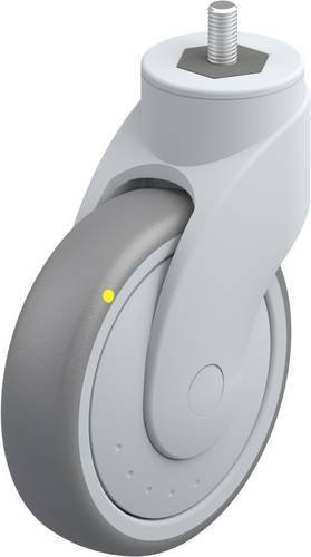 Blickle Lenkrolle LWGE-TPA 126KF-ELS-GS10 in Silber und Grau mit 125 mm Rad-Durchmesser und 80 kg Tragfähigkeit - Bild 1