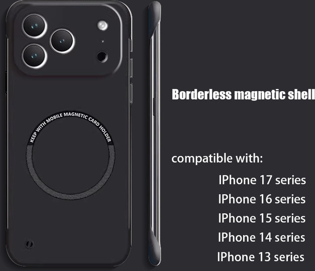 Magnetische Ultradünne Schutzhülle für Apple iPhone 17 16 15 14 13 Pro Max in Schwarz mit Wärmeableitung - Bild 1