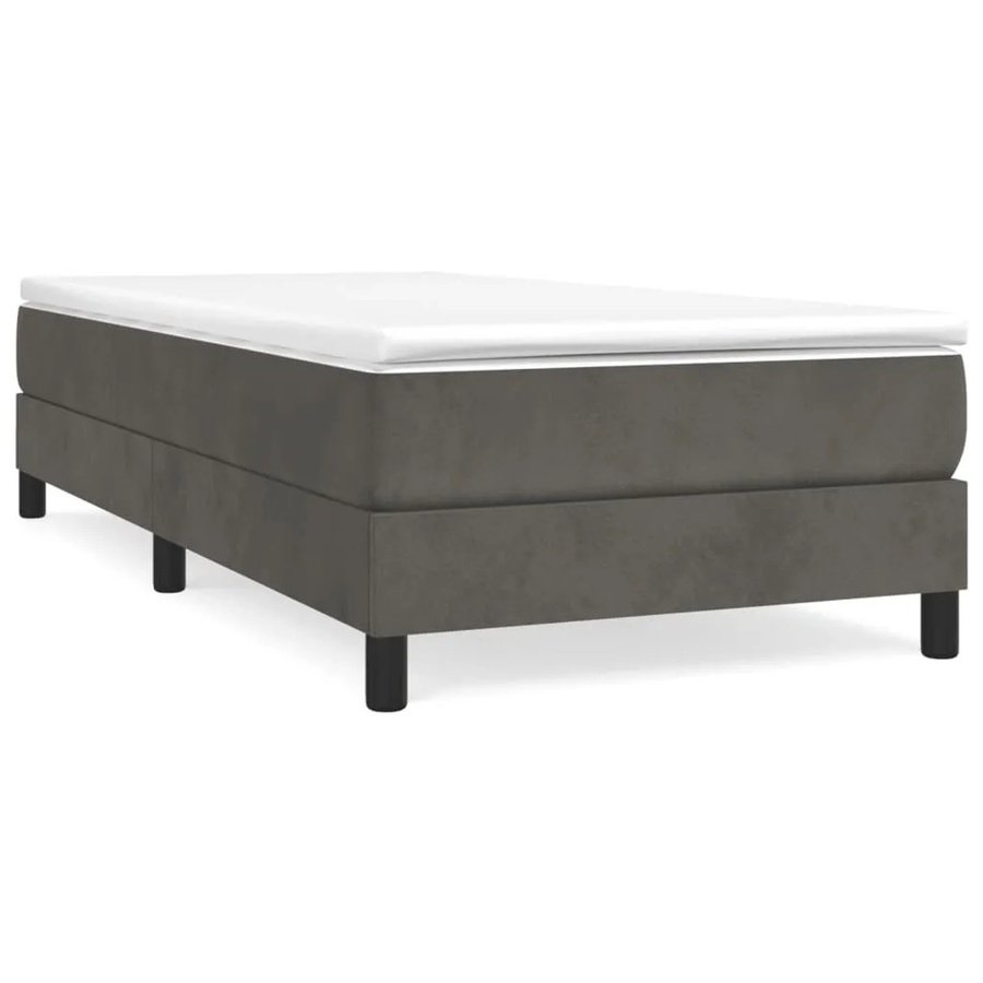 vidaXL Boxspringbett aus Samt in Dunkelgrau, B/T: 100 x 200 cm - Bild 2