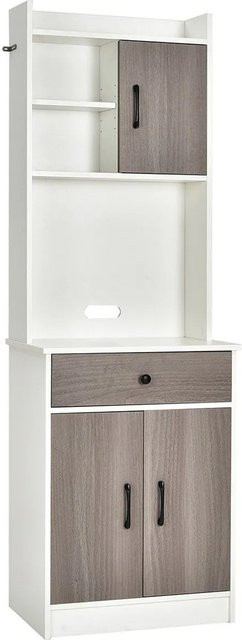 Costway Küchenschrank Buffetschrank modern in Weiß mit Türen und Schubladen B/T/H: 60 x 40 x 180 cm - Bild 1