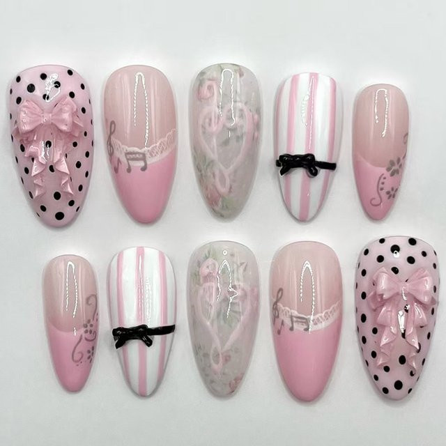 YADORNOS Künstliche Nägel, Rosa, Glänzend, 30 Stück - Bild 1