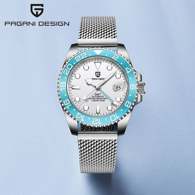 Pagani Design Armbanduhr Automatik, Edelstahl, Blau, Herren - Bild 1