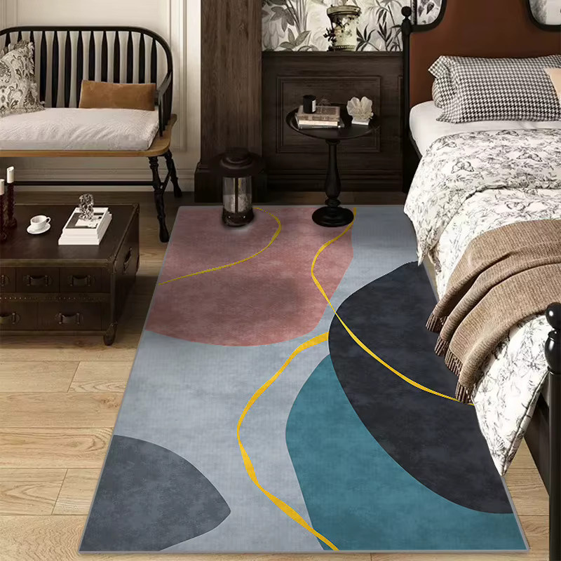 VIKAMA Geometrischer Kristall-Teppich in Multicolour, rutschfester moderner Teppich für Wohnzimmer und Schlafzimmer - Bild 3