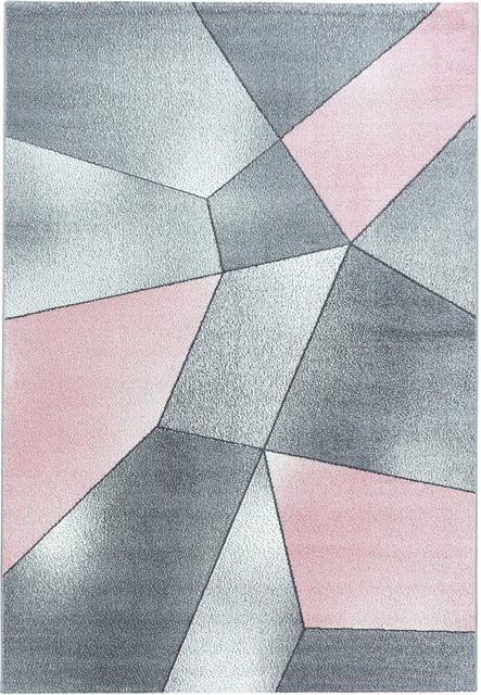 Ayyildiz Kurzflorteppich Beta mit geometrischem Muster in Pink, B/L: 240 x 340 cm - Bild 1