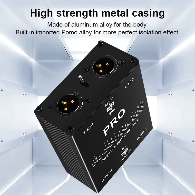 TITAK HTA003Q 2-Wege-Audio-Isolator Stromeliminator mit XLR und 6,5 mm Anschlüssen in Schwarz - Bild 5