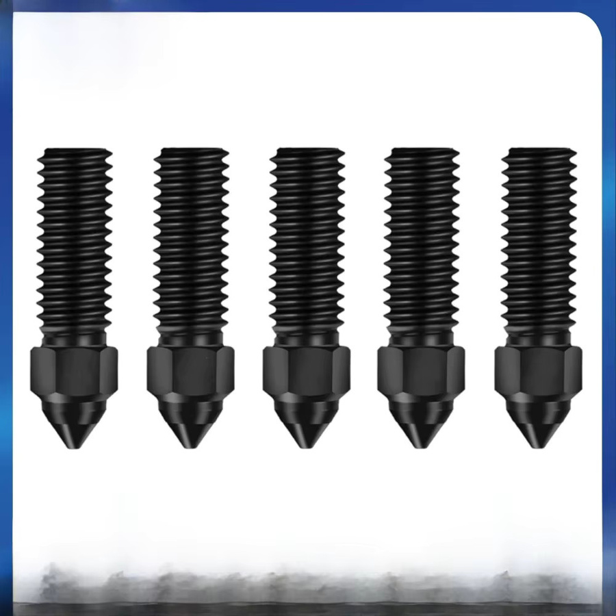 Creality Düsen-Set aus gehärtetem Stahl für Ender 3 V3 KE und K1 3D-Drucker, Durchmesser: 0,2 mm, 0,4 mm, 0,6 mm, 0,8 mm, 1,0 mm, 1,2 mm, Schwarz - Bild 1