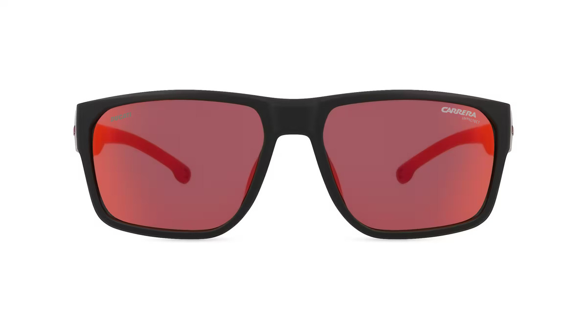 Carrera CARDUC Sonnenbrille, Vollrand, Quadratisch, Kunststoff, Herren, schwarz, rot - Bild 1