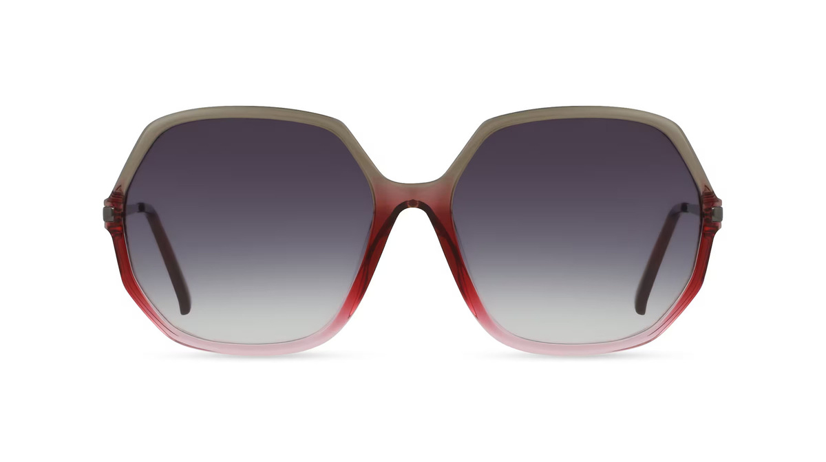 Fielmann LD 025 SUN Sonnenbrille Damen, Vollrand, Quadratisch, Acetat, Grau - Bild 1