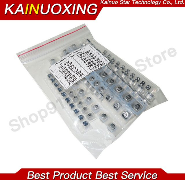 KAINUOXING SMD Aluminium-Elektrolytkondensator Sortiment-Set, 130 Stück, Farbe: Silber - Bild 1