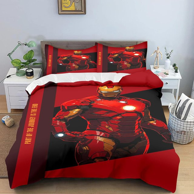 Monika Chen Iron Man Kuromi Bettwäsche-Set für Kinder, 3-teilig, Rot, B/H: 150 x 200 cm - Bild 1