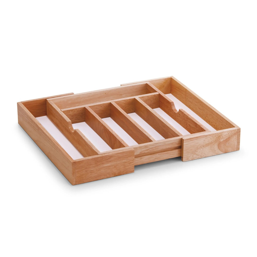 Zeller Besteckkasten aus Gummibaum und Melamin in Natur/Braun, B/T/H: 60 x 37,5 x 32 cm - Bild 2