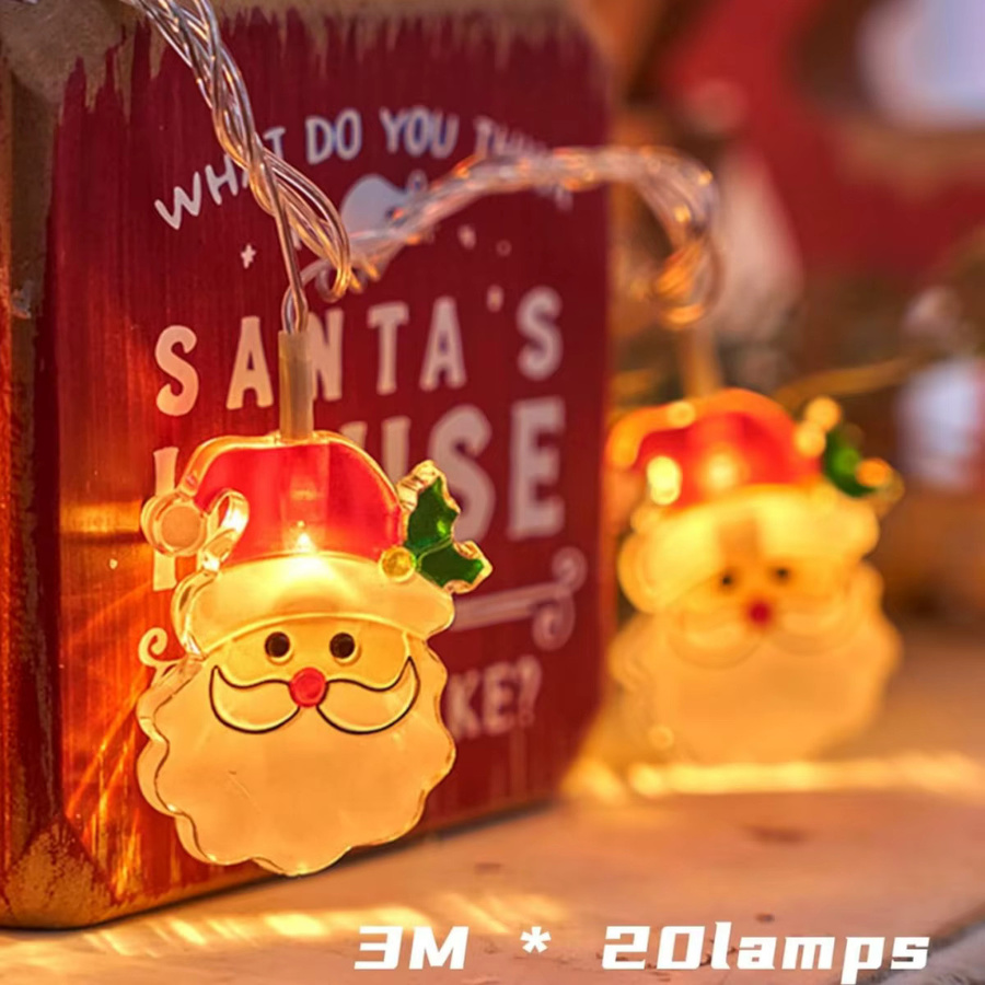 Peach Forest LED Weihnachts-Lichterkette mit Motiven Weihnachtsbaum, Schneemann und Santa Claus für deine Innenraumdekoration - Bild 2