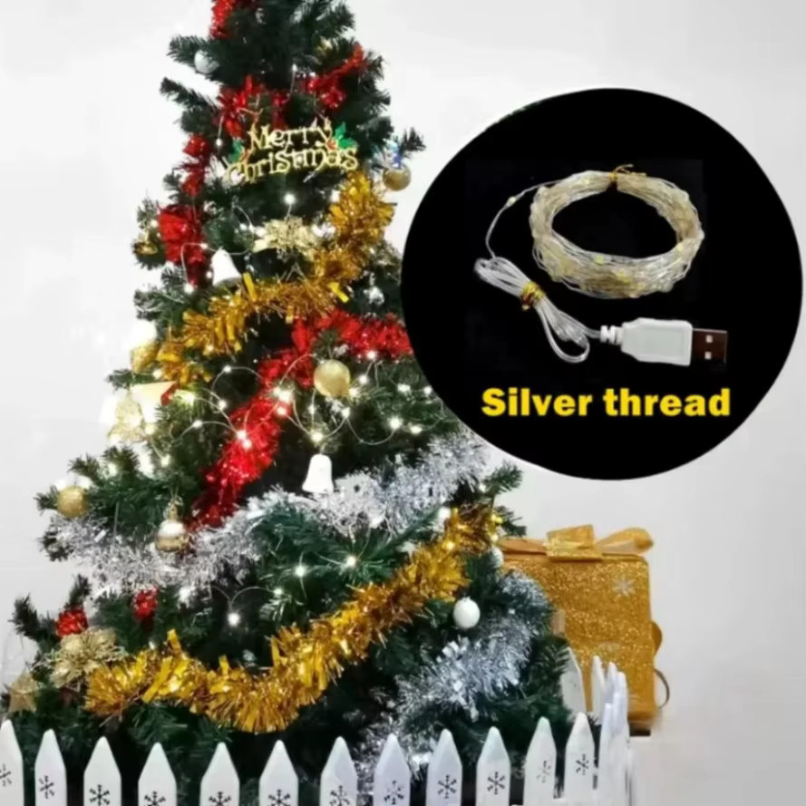 Wasserdichte USB LED Lichterkette aus Kupferdraht in Weiß für Weihnachten und Hochzeiten, 30m - Bild 3