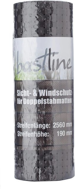 Deutsche Zauntechnik Bastline Sichtschutzstreifen Grau, B: 256 cm, L: 30 m - Bild 1